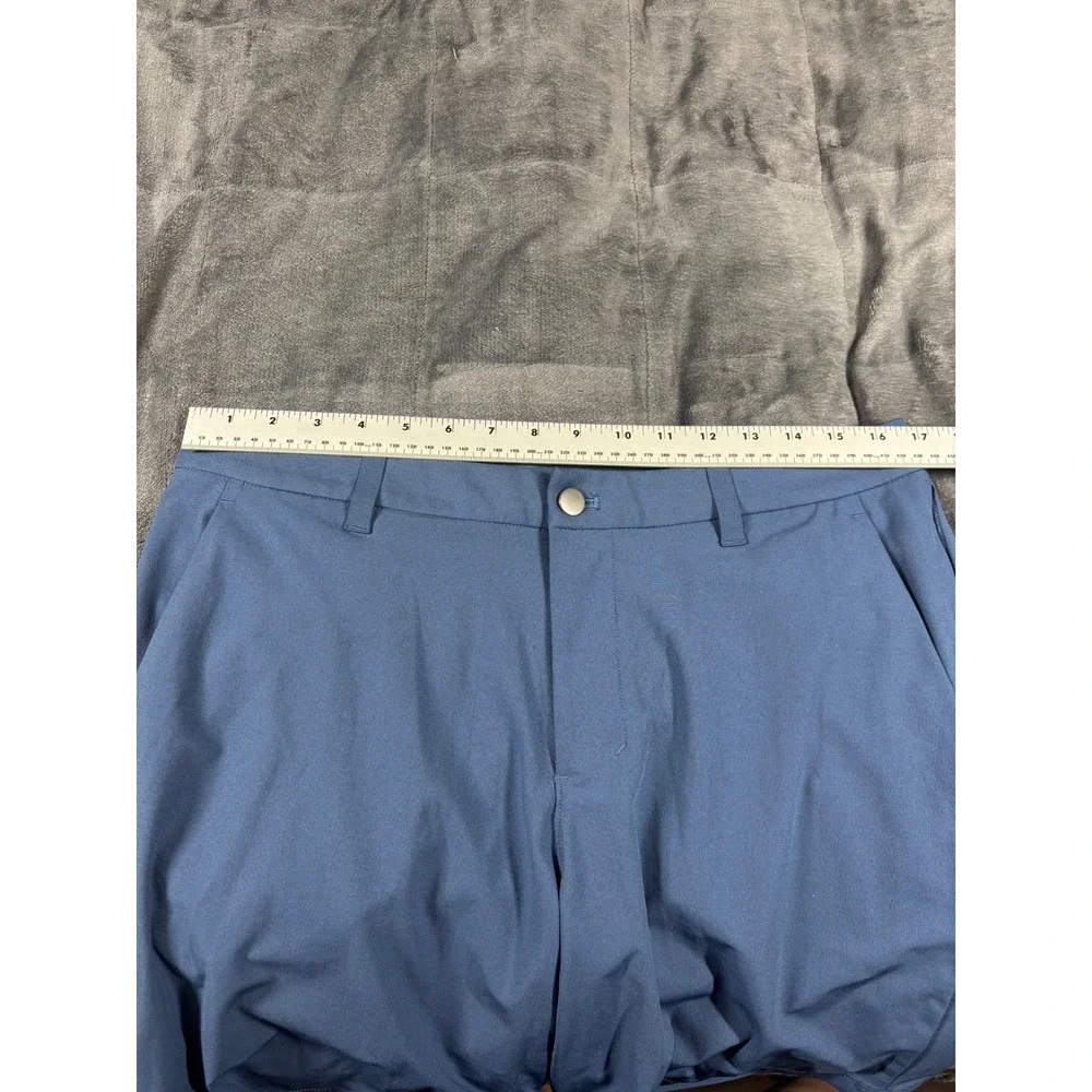 Lululemon Commission Shorts 33 Blue Gray Golf Commuter Technical Stretch LM7BMIS